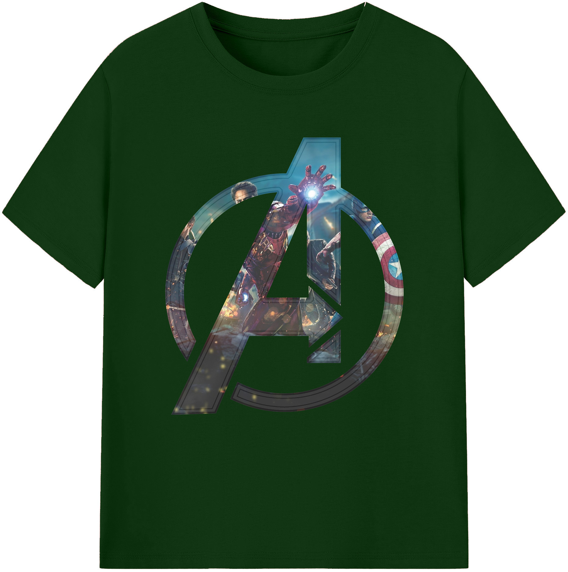 （画像用） アベンジャーズ The Avengers 綿100％半袖Tシャツ（フロントプリント）